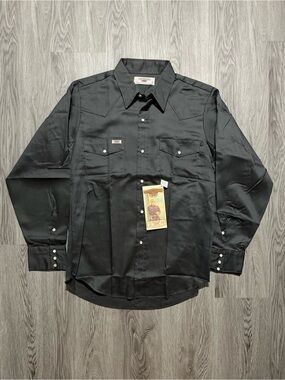 Vintage 70s GWG Craftmaster Union western chore, pearl snap button shirt large